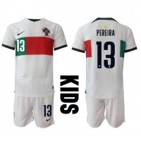 Camiseta Portugal Danilo Pereira #13 Visitante Equipación para niños Mundial 2022 manga corta (+ pantalones cortos)